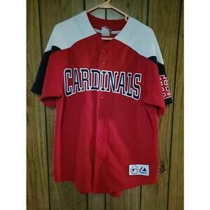 St. Louis Cardinal Majestic Genuine  red/white/navy blue Size M unisex Adult